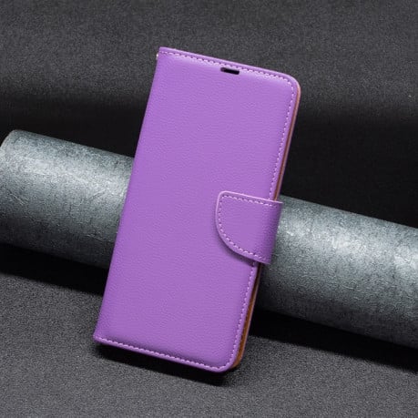 Чехол-книжка Litchi Texture Pure Color на Samsung Galaxy S24 Ultra 5G - фиолетовый