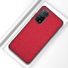 Противоударный чехол Cloth Texture на Xiaomi Mi 10S - красный