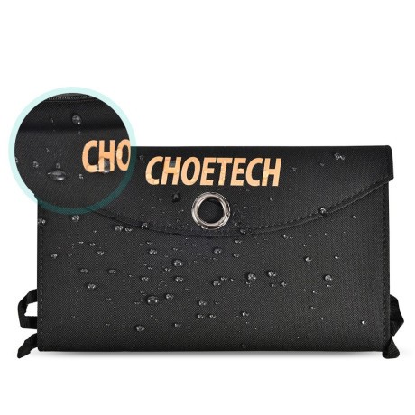 Зарядное устройство от солнечной энергии Choetech Foldable Solar Charger 19W - черное