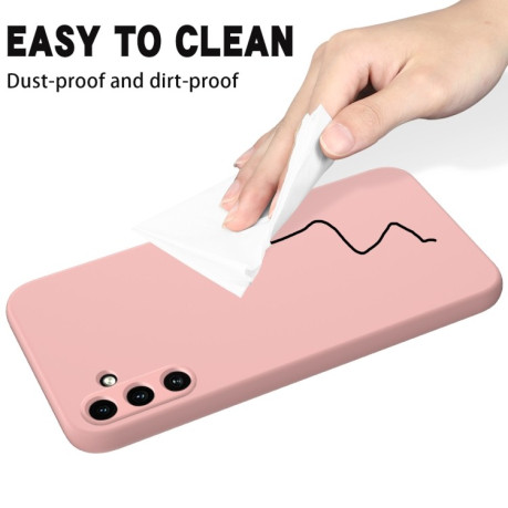 Силиконовый чехол Solid Color Liquid Silicone на Samsung Galaxy A35 5G - розовый