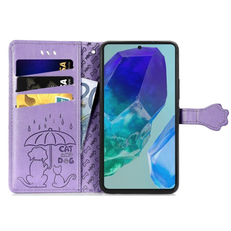 Чехол-книжка Cat and Dog для Samsung Galaxy A16 - фиолетовый