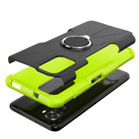 Противоударный чехол Machine Armor Bear для Xiaomi Redmi Note 10/10s/Poco M5s- зеленый