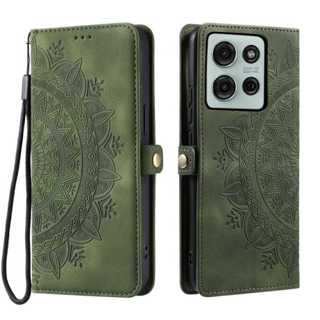 Чехол-книжка Totem Embossed Magnetic Leather для Motorola Moto G75 5G - зеленый