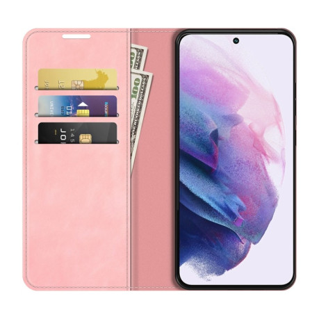 Чехол-книжка Retro Skin Feel Business Magnetic на Samsung Galaxy S22 Plus 5G - розовый