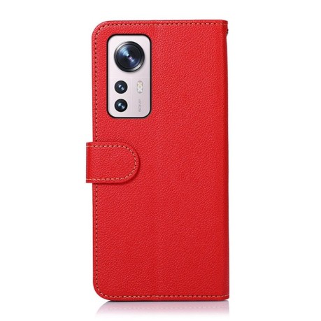 Чехол-книжка KHAZNEH Litchi Texture для Xiaomi 12 Lite - красный