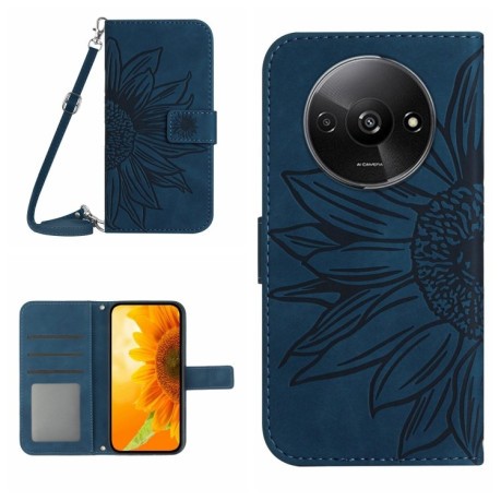 Чехол-книжка Skin Feel Sun Flower для Xiaomi Redmi A3 - синий