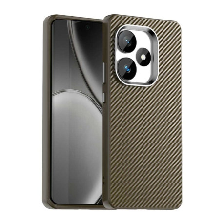 Ударозащитный чехол HMC Carbon Fiber Series IMD на Realme GT 6T - коричневый