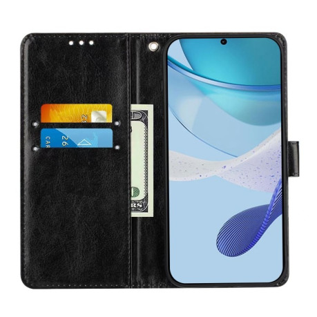 Чохол-книжка Colored Drawing Pattern Plain Weave Leather для Xiaomi 14T Pro - Roses On Black