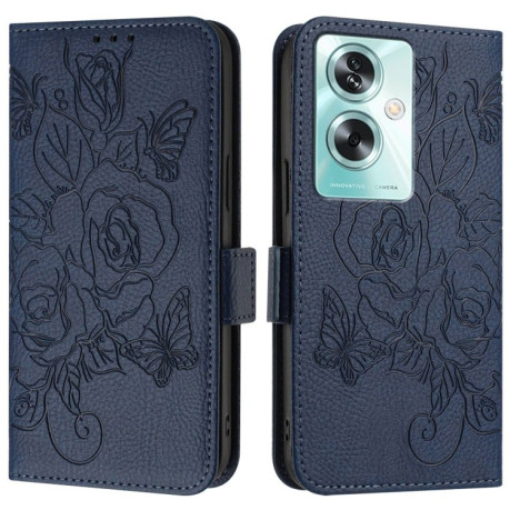 Чохол-книжка Embossed Rose RFID Anti-theft Leather для OnePlus Nord N30 SE 5G - синій