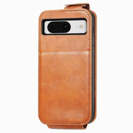 Флип-чехол Zipper Wallet Vertical для Google Pixel 8a - коричневый