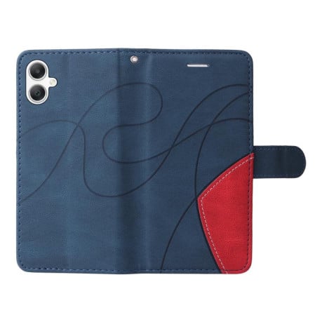 Чохол-книжка Dual-color Splicing Flip Leather на Samsung Galaxy A07 5G - синій