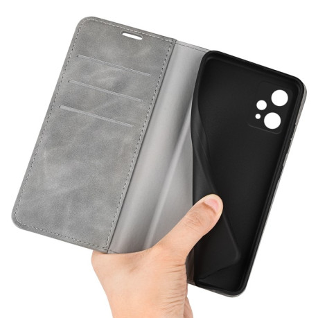 Чехол-книжка Retro Skin Feel Business Magnetic на Realme 9 Pro Plus/ Realme 9 4G - серый