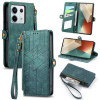 Чохол-книжка Geometric Zipper Wallet Side Buckle Leather для Redmi Note 13 Pro 4G / POCO M6 Pro 4G  - зелений