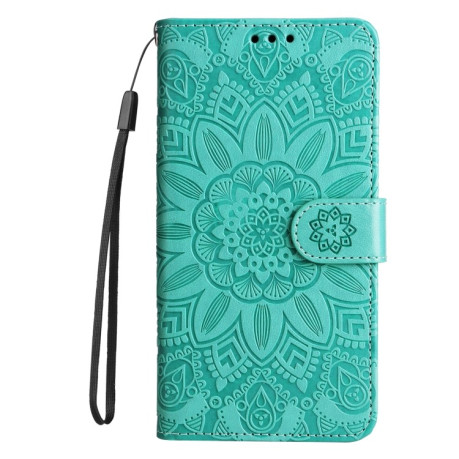 Чехол-книжка Embossed Sunflower для Samsung Galaxy A05 - зеленый