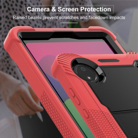 Чехол Silicone Hybrid PC Tablet Case with Holder &amp; Shoulder Strap для Xiaomi Redmi Pad SE 8.7 - Black + Red