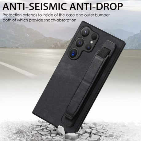 Протиударний чохол Wristband Leather Back для Samsung Galaxy S24 Ultra 5G - чорний