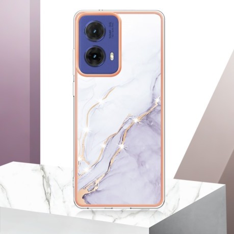 Противоударный чехол Electroplating IMD для Motorola Moto G85 - White