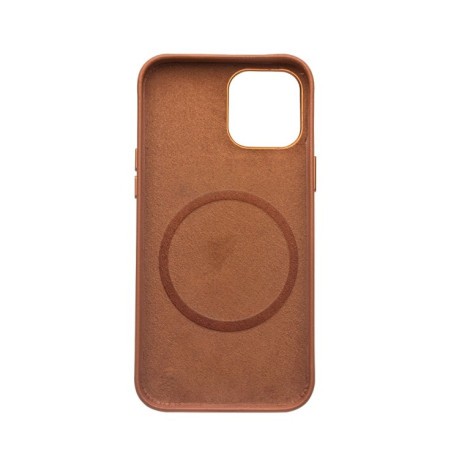 Кожаный чехол QIALINO Nappa Leather Case (with MagSafe Support) для iPhone 12 / 12 Pro - коричневый