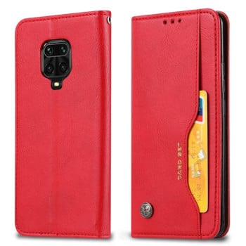 Чохол-книжка Knead Skin Texture на Xiaomi Redmi Note 9 Pro / Note 9S / Note 9 Pro Max - червоний