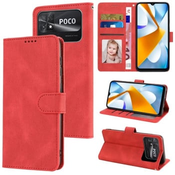 Чехол-книжка Fantasy Classic Skin-feel для Xiaomi Poco C40/Redmi 10c - красный