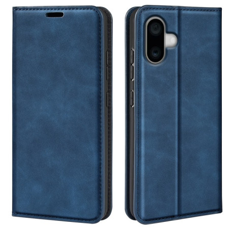Чохол-книжка Retro Skin Feel Business Magnetic для iPhone 16 - синій