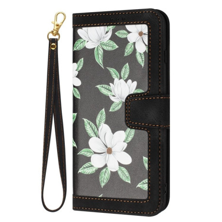 Чехол-книжка Floral Pattern Leather для Samsung Galaxy A36 - черный