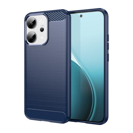 Чехол Brushed Texture Carbon Fiber на OPPO Reno14 Global - синий