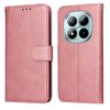 Чехол-книжка со строчкой и фактурой Calf на Xiaomi Poco M8 Pro/Redmi Note 15 Pro+ 5G Global  — розовое золото
