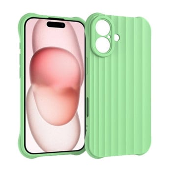 Противоударный чехол Water Ripple Fine Hole для iPhone 16 - зеленый