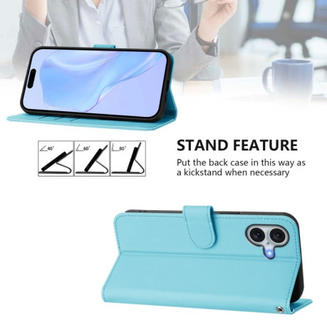 Чохол-книжка Skin Feel S-type для iPhone 16 Plus - блакитний