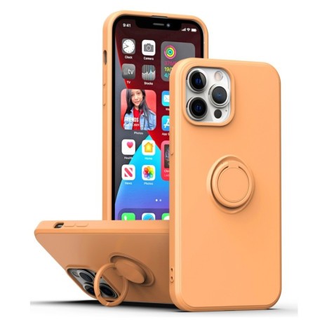 Противоударный чехол Ring Kickstand для iPhone 14 Plus - оранжевый