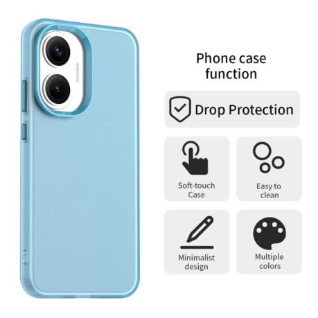 Чехол Candy Series гибрид с усиленными бортиками на Xiaomi Poco F7 - синий