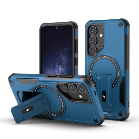 Протиударний чохол MagSafe Holder Armor PC Hybrid  для Samsung Galaxy S24+ 5G / S25+ 5G - синій