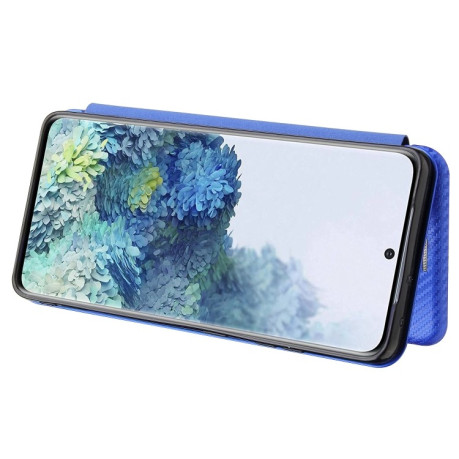 Чехол-книжка Carbon Fiber Texture на Samsung Galaxy S21 Ultra - синий