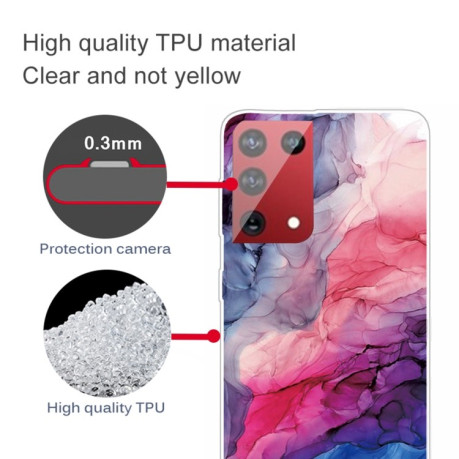 Противоударный чехол Marble Pattern для Samsung Galaxy S21 Ultra - Abstract Red