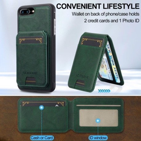 Чохол-книжка LC.IMEEKE L3 Series Detachable RFID Card Bag Magsafe для iPhone 16e - зелений