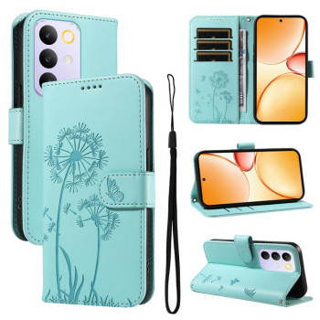 Чехол-книжка с тиснением Dandelion и магнитным хлястиком на Realme C85 Pro 4G — зеленый
