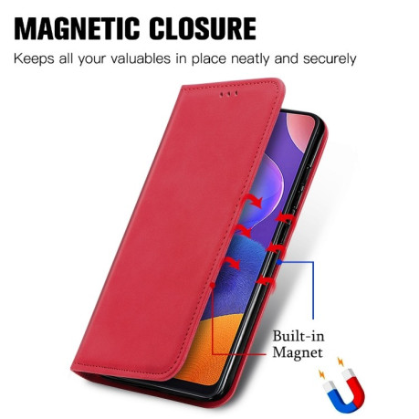 Чехол-книжка Retro Skin Feel Business Magnetic на Samsung Galaxy A32 5G- красный