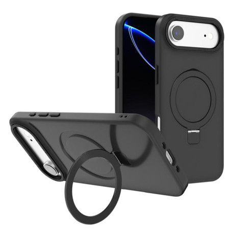 Противоударный чехол Kalebol Metal Lens Frame MagSafe Holder Frosted для iPhone Air - черный
