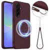 Силиконовый чехол Shockproof Silicone с Magsafe на Samsung Galaxy A37 5G — сливовый