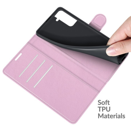 Чехол-книжка Litchi Texture на Samsung Galaxy S22 Plus 5G - розовый