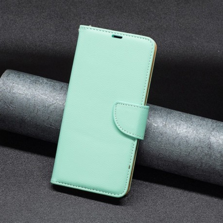 Чехол-книжка Litchi Texture Pure Color на Samsung Galaxy A24 4G - зеленый
