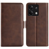 Чехол-книжка с двусторонней магнитной застёжкой на Xiaomi Redmi Note 13 5G - коричневый