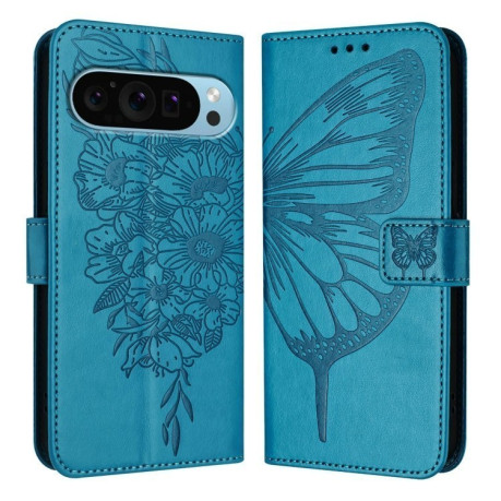 Чохол-книжка Embossed Butterfly для Google Pixel 9 Pro XL - синій