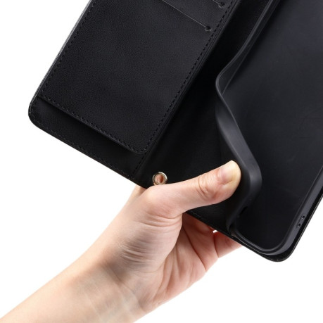 Чехол-книжка Ring Buckle Rhombic Leather для Google Pixel 8a - черный
