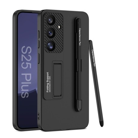 Протиударний чохол GKK Ultra-thin Holder with Pen Slots &amp; Stylus Pen  для Samsung Galaxy S25 5G - чорний