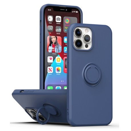 Противоударный чехол Ring Kickstand для iPhone 14 Plus - синий