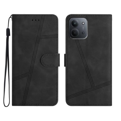 Чехол-книжка Stitching Skin Feel на Xiaomi Redmi 15C 5G / 4G EU 173mm - черный