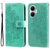 Чехол-книжка 7-petal Flowers Embossing для Xiaomi Poco F7 - зеленый