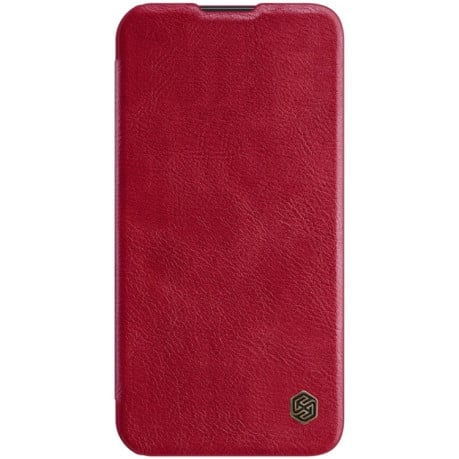 Кожаный чехол-книжка Nillkin Qin Series для iPhone 14/13 - красный